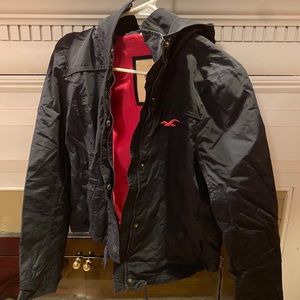 Hollister navy blue jacket with hood